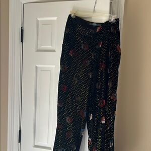 Chic Black Floral Pants